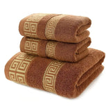 3-teiliges Luxus-Handtuchset | 100 % gekämmte Baumwolle | Jacquard-Stickerei