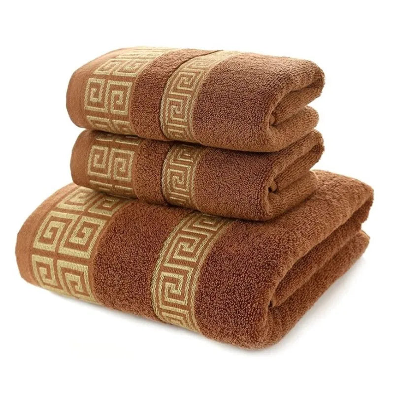 3-teiliges Luxus-Handtuchset | 100 % gekämmte Baumwolle | Jacquard-Stickerei