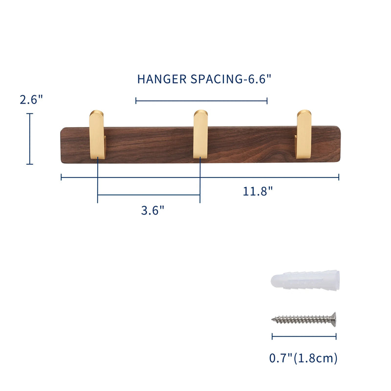 WalnutHook – 3-Haken Handtuchhalter aus Holz & Metall