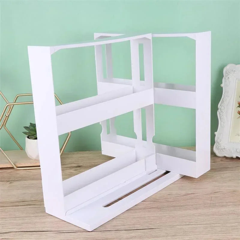 TurnEasy 2-stufiges drehbares Gewürzregal – Multifunktionales Organizer-Regal für Küche und Bad