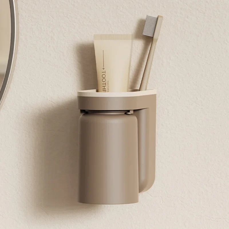 DuoClean 2-in-1 Wandhalterung für Zahnbürste und Becher – Clevere Aufbewahrung ohne Bohren