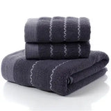 3-teiliges Luxus-Handtuchset | 100 % gekämmte Baumwolle | Jacquard-Stickerei