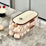 FrischeEi Rollender Eierhalter – Mehrstufiger Eierorganizer für Kühlschrank | Automatischer Eier-Spender | Stapelbare Eieraufbewahrung