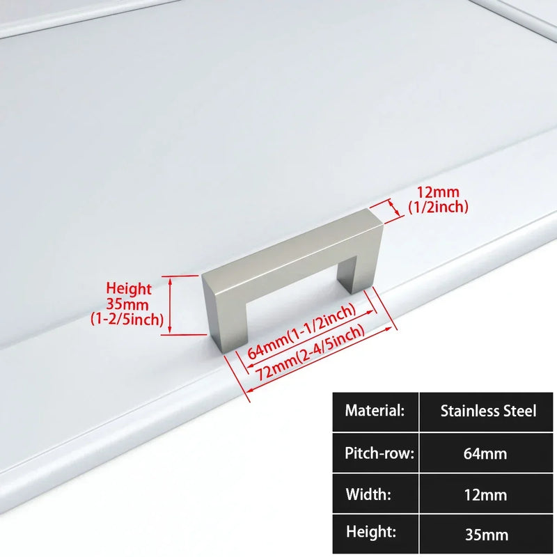 Zwart Vierkant Meubelhandvat – Aluminiumlegering | Verschillende Maten | Inclusief Schroeven