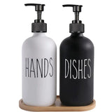 SoapElegance 500 ml schwarzes Seifenspender-Set