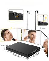 GlamFold 360 – Tragbarer 3-teiliger Schminkspiegel mit Verstellbarem Teleskophaken
