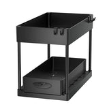 SlideEase 2-stufiger Organizer – Ausziehbarer Untergiebel-Organizer mit Korb, Haken und Bechersystem