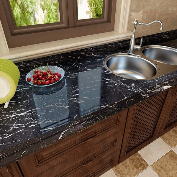 MarbleShield – Luxus Marmor-Selbstklebefolie für Küche & Möbel