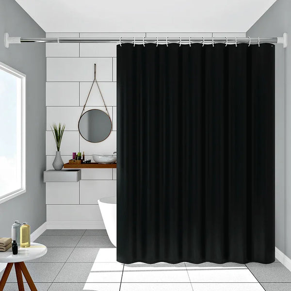 AquaShield Schwarzer Duschvorhang – Wasserdicht, stilvoll und umweltfreundlich – Reines schwarzes Design