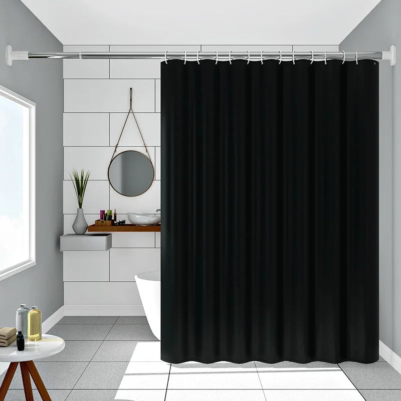 AquaShield Schwarzer Duschvorhang – Wasserdicht, stilvoll und umweltfreundlich – Reines schwarzes Design