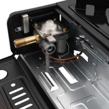 CampingFlamme Doppelkocher – Tragbarer 2-Flammen-Gaskocher mit Piezozündung | 2.5 kW & Butan-/Flüssiggasbetrieb | Mit Grillplatte und Transportkoffer