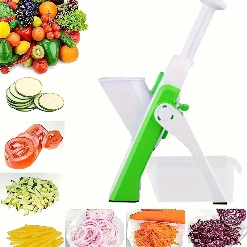 SliceMaster Verstellbarer Gemüseschneider – Manueller Würfelschneider mit Edelstahlklinge – Effizientes und energiesparendes Küchenwerkzeug