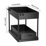 SlideEase 2-stufiger Organizer – Ausziehbarer Untergiebel-Organizer mit Korb, Haken und Bechersystem