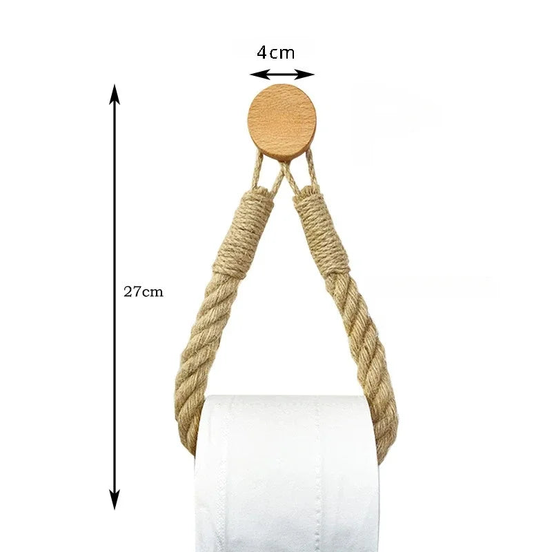 HangEasy Nagelfreier Handtuchhalter und Toilettenpapierhalter aus Seil