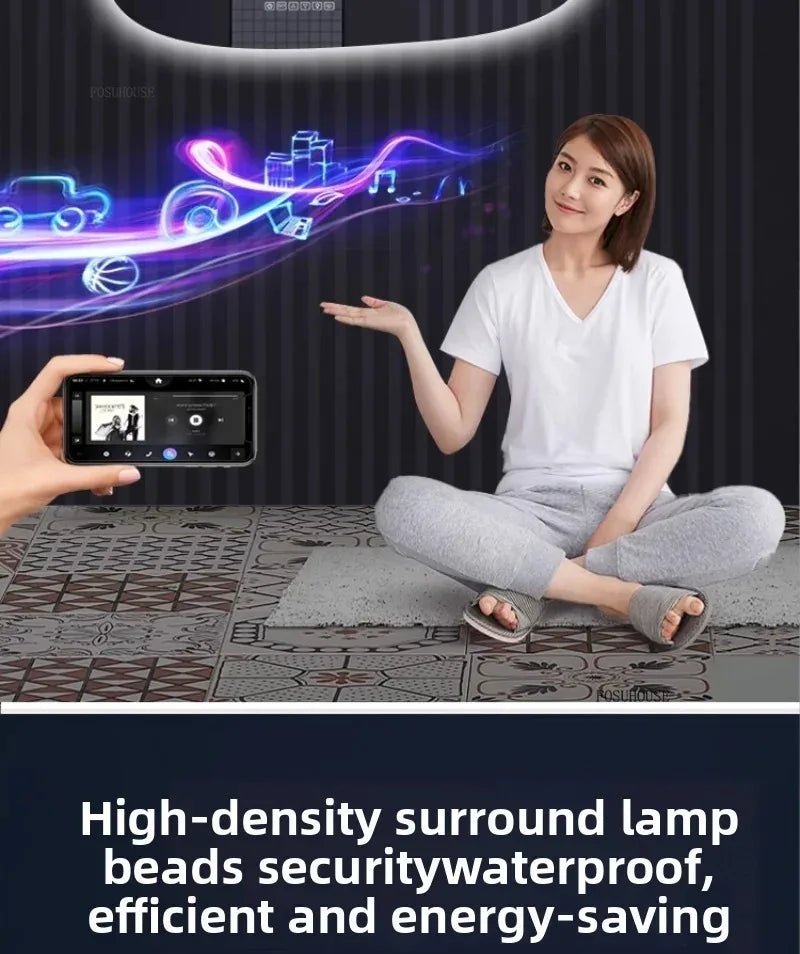 NordiLux Design Badezimmerspiegel – Smarter LED-Wandspiegel mit unregelmäßiger Form und Aluminiumrahmen