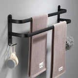 Fester Handtuchhalter – Schwarzes Aluminium | Schraubmontage