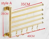 Doppelter Handtuchhalter | Aluminium | <50 cm | Mit Haken