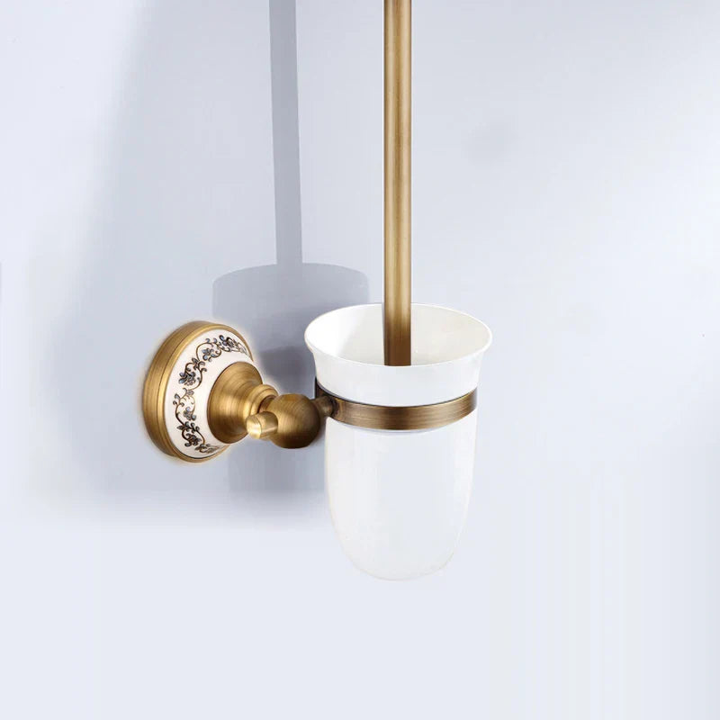 RoyalRetro Antik Messing Badzubehör Set mit Keramik