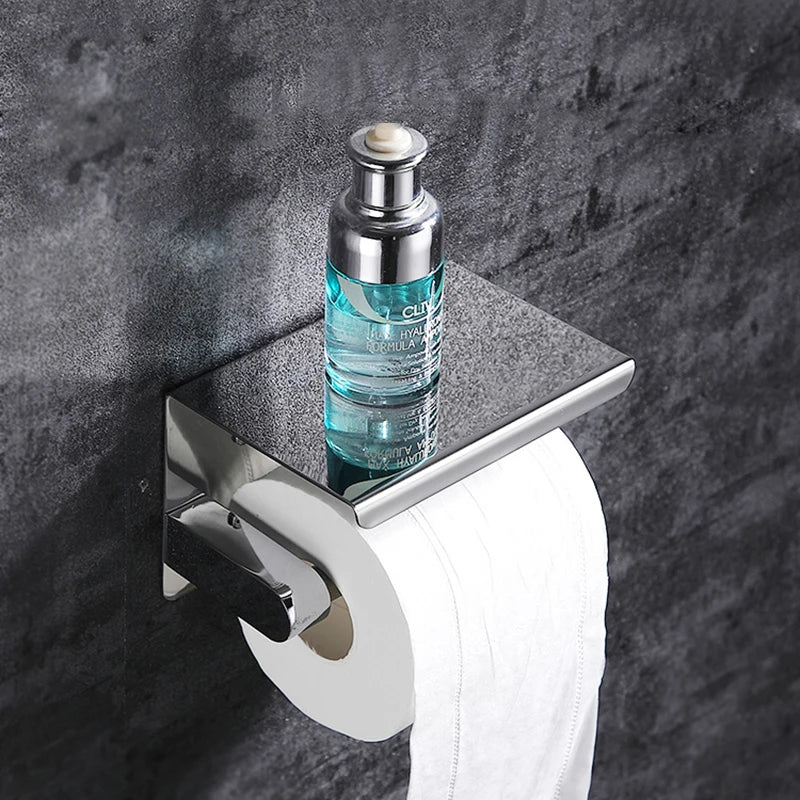 SmartHold Luxe – Toilettenpapierhalter aus Aluminium mit Telefonablage