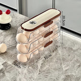 FrischeEi Rollender Eierhalter – Mehrstufiger Eierorganizer für Kühlschrank | Automatischer Eier-Spender | Stapelbare Eieraufbewahrung