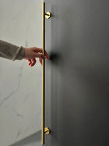 Nurlin T-Bar Messing Möbelgriff – Rund, Extra Lang, Modernes Design für Schränke, Schubladen & Kühlschrank