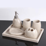 NordicResin Luxus Badezimmer Set – Lotionflasche, Seifenschale, Mundspülbecher & Zahnbürstenhalter
