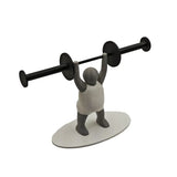 Grappige Gewichtheffer Toiletrolhouder – 3D Geprint | Staand Model | Grijs/Wit/Zwart