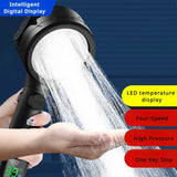 LED-Duschkopf mit digitaler Temperaturanzeige | Hoher Druck & Wassersparend