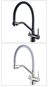 Küchenarmatur mit integriertem Wasserfiltersystem und schwenkbarem Auslauf