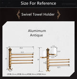 Handtuchhalter | Gebürstetes Gold | Aluminium | <50 cm | Antik graviert