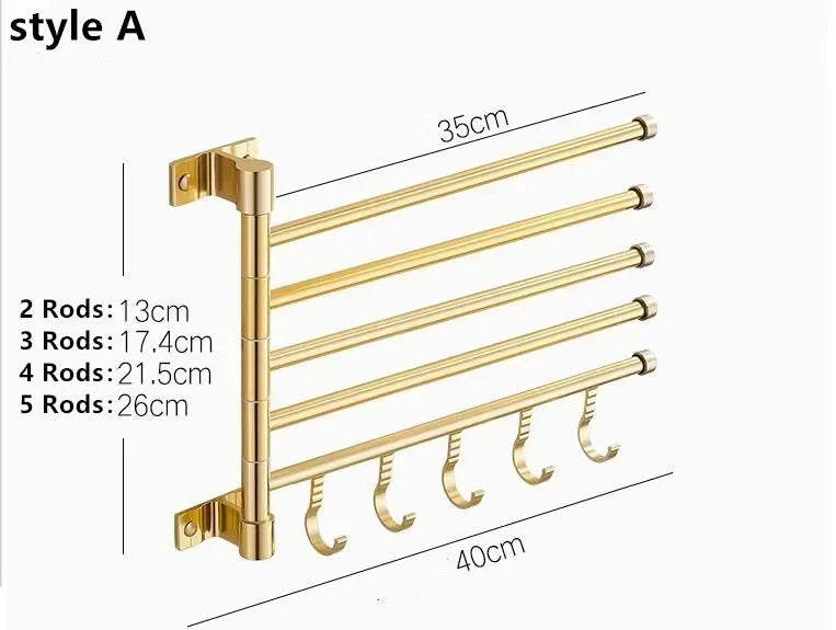 Doppelter Handtuchhalter | Aluminium | <50 cm | Mit Haken