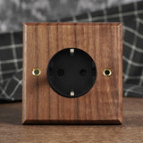 RetroLux Schwarzes Walnussholz Umschalter 1–4 Gang – Messing Knebel, Massivholz & USB-Option