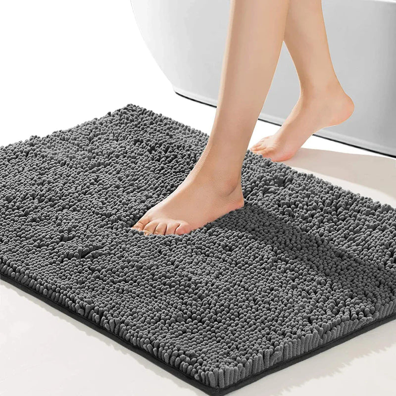 PlushPad Luxus-Badematte aus Chenille – Rutschfest und superweich – Für ultimativen Badezimmerkomfort