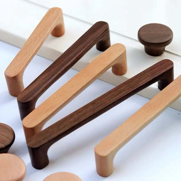 Houten Meubelknop – Beuken- of Walnoothout | Schattig Design | Inclusief Schroeven