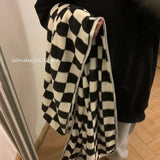 Schwarz-weiß kariertes Handtuchset | 100 % Polyester