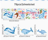 SeaWorld Wandtattoos Unterwasserwelt – Meerestiere Kinderzimmer Aufkleber mit Schildkröte, Delfin & Fisch