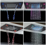 Thermostat-Duscharmatur mit LED-Anzeige – Integrierte Smart-Funktion | Quadratischer Duschstrahl | Messing | Schwarz