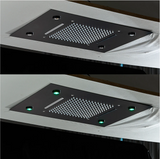 Thermostat-Duscharmatur mit LED-Anzeige – Integrierte Smart-Funktion | Quadratischer Duschstrahl | Messing | Schwarz