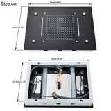 Thermostat-Duscharmatur mit LED-Anzeige – Integrierte Smart-Funktion | Quadratischer Duschstrahl | Messing | Schwarz