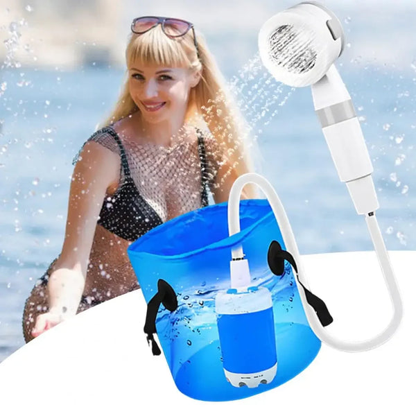 AquaNomad SmartCamp Dusche – Tragbare Campingdusche mit wiederaufladbarer Pumpe und intelligenter digitaler Steuerung