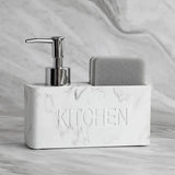 Modernes Küchenzubehör-Set – Seifenspender mit Pumpe und Schwammhalter