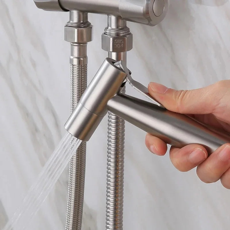 Toilettenbrause / Bidetarmatur – Edelstahl | Horizontaler Strahl