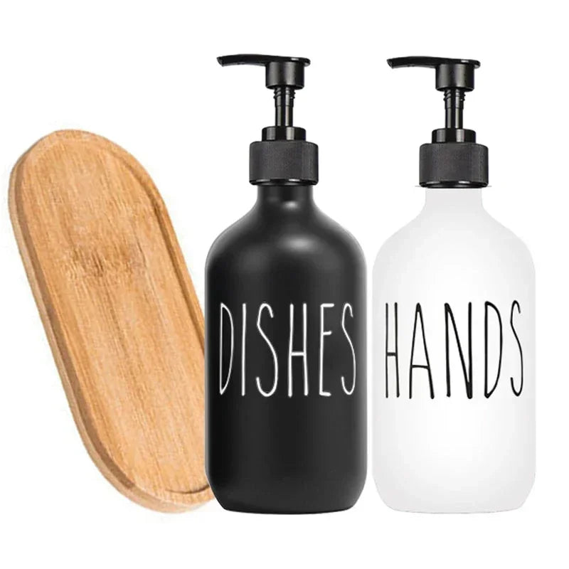 SoapElegance 500 ml schwarzes Seifenspender-Set