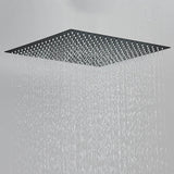 Quadratischer Regenduschkopf | Mattschwarz – Wand- und Deckenmontage | 360° drehbar