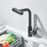 Elegante Küchenarmatur mit Ausziehbrause und Wasserfallauslauf