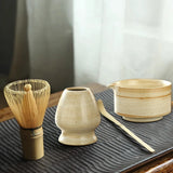 ZenTee Matcha-Zeremonienset – Traditionelles Matcha-Teeset aus Keramik und Bambus | Authentischer Teegenuss | 4-teiliges Matcha-Zubehör