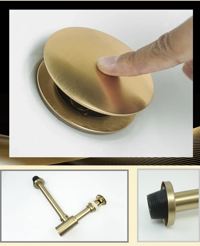 AquaStop Messing Geruchsdichter Siphon & Pop-up Ablaufset – Für Waschbecken & Bad