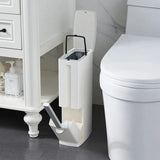 SlimPure 3-in-1 Ultradünner Abfalleimer – 4.4” Schmaler Badezimmer-Mülleimer mit Deckel