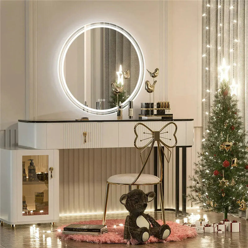 LUVODI Runder Smart LED Badezimmerspiegel