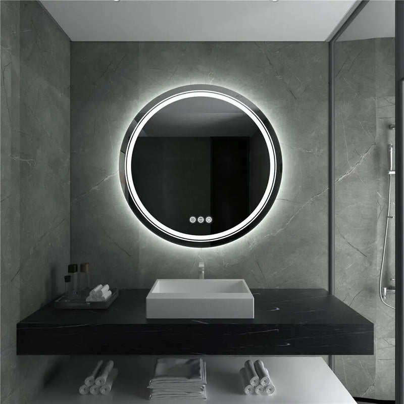 LUVODI Runder Smart LED Badezimmerspiegel